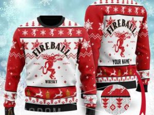 Personalized Fireball Ugly Christmas Sweater Xmas Gift - Image 1