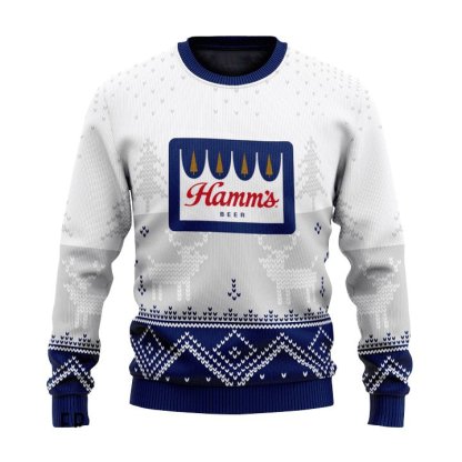 personalized hamms winter reindeer ugly christmas sweater 2 Personalized Hamms Winter Reindeer Ugly Christmas Sweater - Image 2