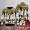 Personalized Iconic Irish Stout Beer Logos Deer Head Ugly Christmas Sweater - Image 1