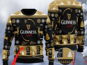 Personalized Iconic Irish Stout Black Ugly Christmas Sweater - Image 1