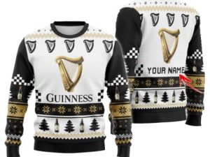 Personalized Iconic Irish Stout Christmas Star Ugly Christmas Sweater - Image 1