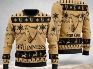 Personalized Iconic Irish Stout Ugly Christmas Sweater Holiday Gift - Image 1
