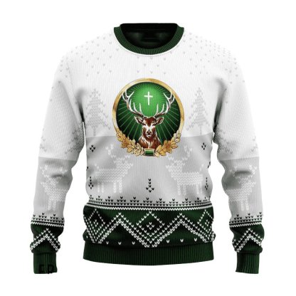 personalized jagermeister winter reindeer ugly christmas sweater 2 Personalized Jagermeister Winter Reindeer Ugly Christmas Sweater - Image 2