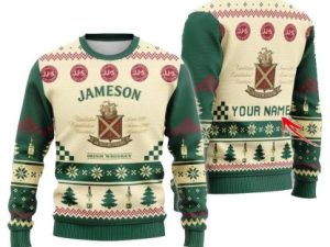 Personalized Jameson Christmas Star Ugly Christmas Sweater - Image 1