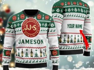 Personalized Jameson Ugly Christmas Sweater Holiday Gift - Image 1