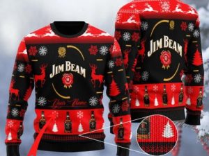Personalized Jim Beam Black Ugly Christmas Sweater - Image 1