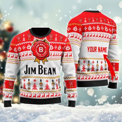 personalized jimbeam ugly christmas sweater 1 Personalized Jimbeam Ugly Christmas Sweater - Image 1