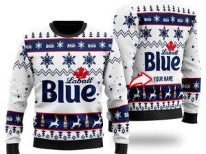 Personalized Labatt Blue Ugly Christmas Sweater - Image 1