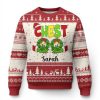 Personalized Matching Couple Ugly Christmas Sweater Custom Name Chestnuts - Image 1