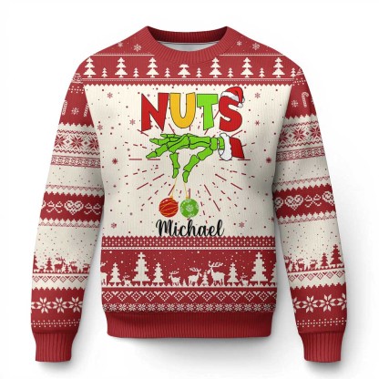 personalized matching couple ugly christmas sweater custom name funny nuts 1 Personalized Matching Couple Ugly Christmas Sweater Custom Name Funny Nuts - Image 1