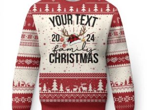 Personalized Matching Family Ugly Christmas Sweater Custom Name Xmas Gift - Image 1