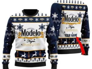 Personalized Mexican Lager Beer Ugly Christmas Sweater - Image 1