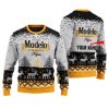 Personalized Mexican Lager Reindeer Ugly Christmas Sweater - Image 1