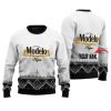 Personalized Mexican Lager Winter Reindeer Ugly Christmas Sweater - Image 1
