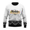 Personalized Mexican Lager Winter Reindeer Ugly Christmas Sweater - Image 2
