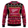 Personalized Miller High Life Pine Tree Snowing Ugly Christmas Sweater - Image 2