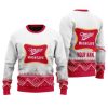 Personalized Miller High Life Winter Reindeer Ugly Christmas Sweater - Image 1