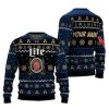 Personalized Miller Lite Pine Tree Snowing Ugly Christmas Sweater - Image 1