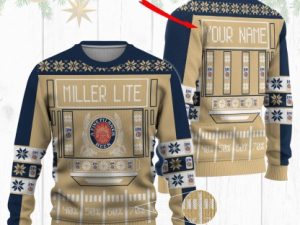 Personalized Miller Lite Ugly Christmas Sweater Xmas Gift - Image 1