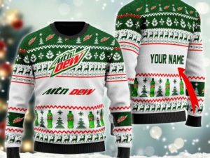 Personalized Mountain Dew Ugly Christmas Sweater - Image 1