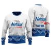 Personalized Natural Light Winter Reindeer Ugly Christmas Sweater - Image 1