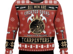 Personalized Proud To Be A Carpenter Ugly Christmas Sweater - Image 1
