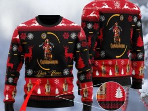 Personalized Spiced Rum Black Ugly Christmas Sweater - Image 1