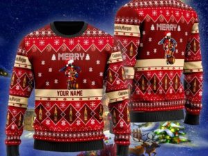 Personalized Spiced Rum Merry Ugly Christmas Sweater - Image 1