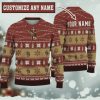 Personalized Spiced Rum Twinkle Light Ugly Christmas Sweater - Image 1