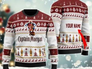 Personalized Spiced Rum Ugly Christmas Sweater Holiday Gift - Image 1