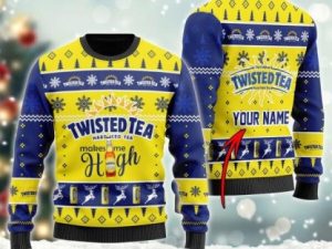 Personalized Twisted Tea Make Me High Ugly Christmas Sweater - Image 1