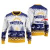 Personalized Twisted Tea Reindeer Ugly Christmas Sweater - Image 1