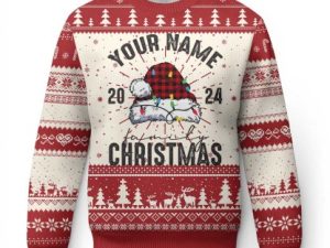 Personalized Xmas Family Ugly Christmas Sweater Custom Name Family Xmas Santa - Image 1