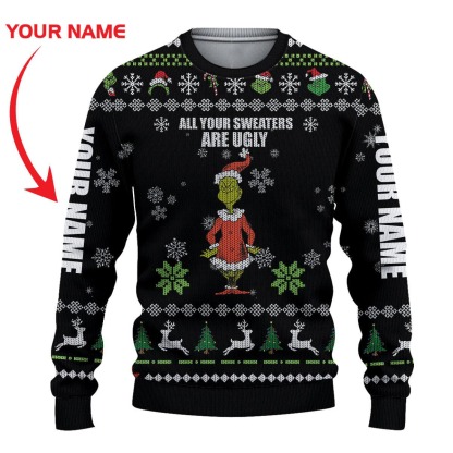 personalized your sweaters are ugly grinch 1 Personalized Your Sweaters Are Ugly Grinch - Image 1