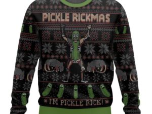 Pickle Rickmas Im Pickle Rick Rick And Morty Ugly Christmas Sweater - Image 1