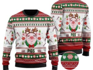 Pig Reindeer Cute Gift Ugly Christmas Sweater - Image 1