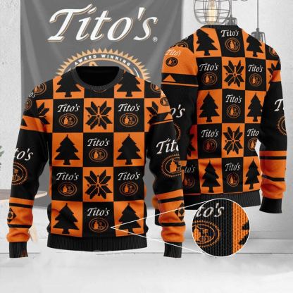 pine titos handmade vodka ugly christmas sweater 1 Pine Titos Handmade Vodka Ugly Christmas Sweater - Image 1