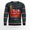 Pit Bull Friends On Red Sofa Ugly Christmas Sweater - Image 1