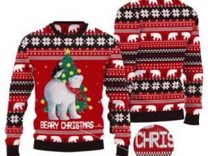 Polar Bear Beary Ugly Christmas Sweaters - Image 1