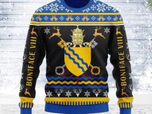 Pope Boniface Viii Coat Of Arms Ugly Christmas Sweater - Image 1