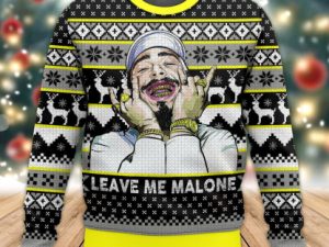 Post Malone Leave Me Malone Ugly Christmas Sweater - Image 1