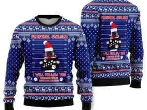 Pug Dog As Santa Claus Personal Stalker Ugly Christmas Sweater - Image 1