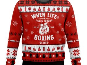 Put On Boxing Gloves Ugly Christmas Sweater - Image 1