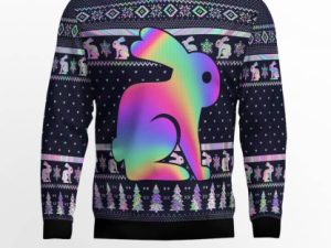 Rabbit Hologram Ugly Christmas Sweater - Image 1