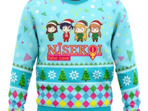 Raku And Friends Nisekoi False Love Ugly Christmas Sweater - Image 1