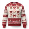 Red Plaid Coquette Bow Santa Claus Ugly Christmas Sweater Merry Xmas Festive - Image 1