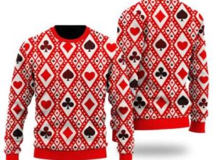 Red Seamless Playing For Xmas Ugly Christmas Sweater - Image 1