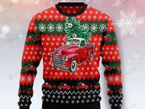 Red Truck Adorable Ugly Christmas Sweater Amazing Festival Style - Image 1