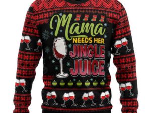 Red Wine Mama Ugly Christmas Sweater Holiday Gift - Image 1