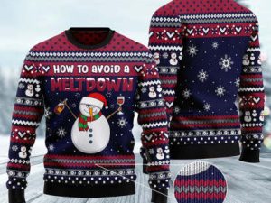 Red Wine Snowman How To Avoid A Meltdown Ugly Christmas Sweaters - Image 1